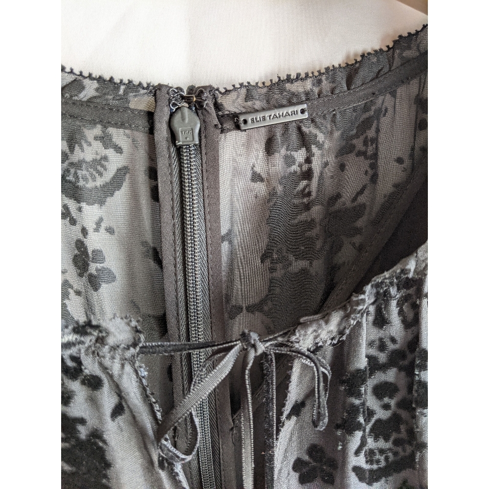 Elie Tahari Charlize Velvet Burnout Maxi Dress - Picture 11 of 12